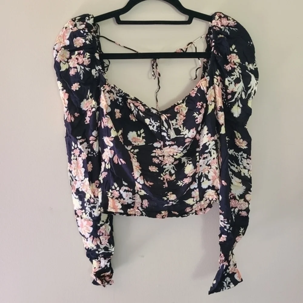 Free People‎ Hilary Printed Top Black Combo NWT